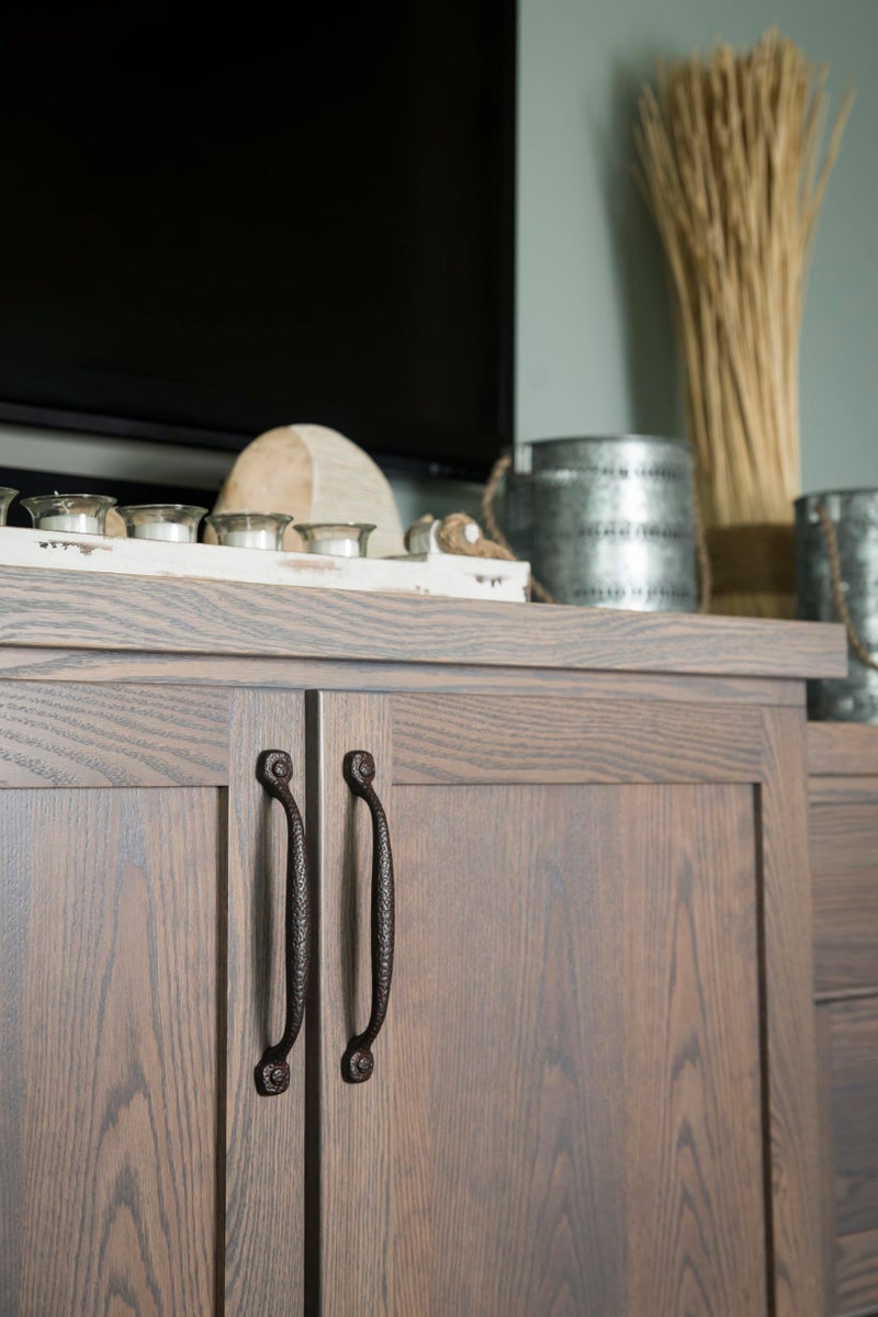 Hickory Hardware 1 Pack Solid Core Kitchen Cabinet Pulls, Luxury Cabinet Handles, Hardware for Doors & Dresser Drawers, 8-13/16 Inch (224mm) Hole Center, Rustic Iron, Refined Rustic Collection - Image 5